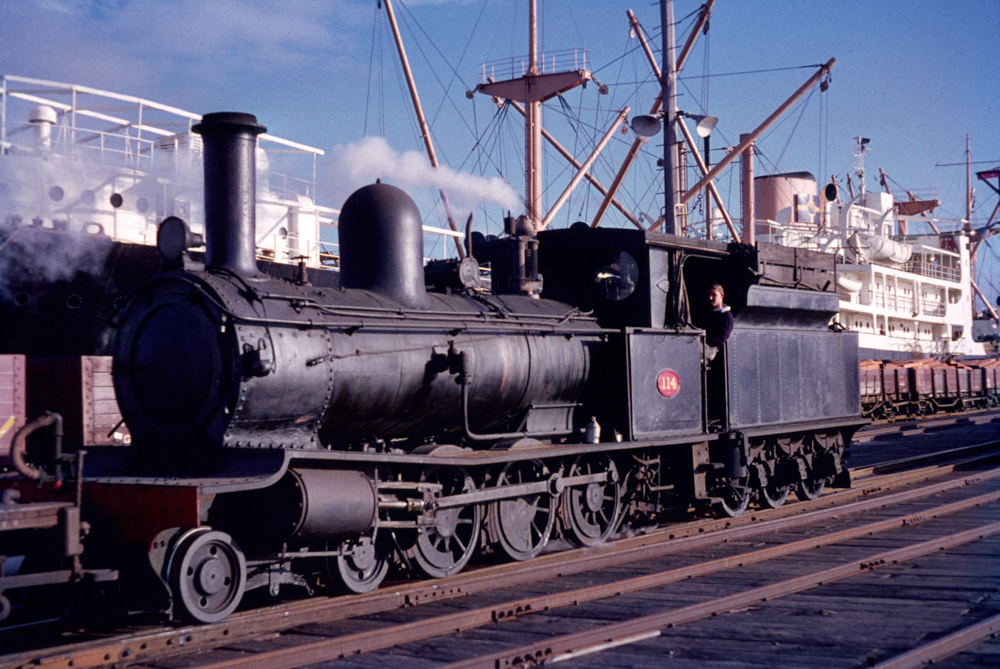 G Class No 108 on the wharf at Bunbury.