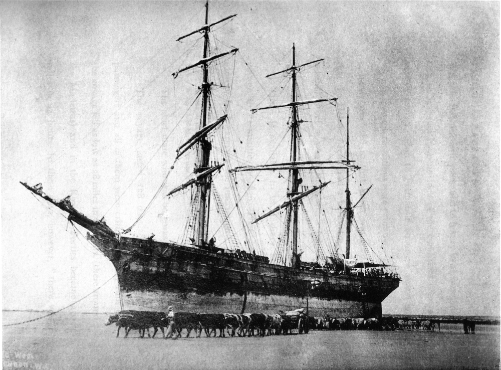 Arabella loading wool at low water at Condon Creek NW Australia